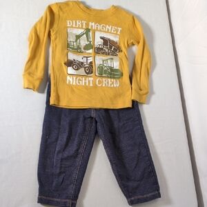 Carter's Construction Themed Shirt And Pants For Toddlers